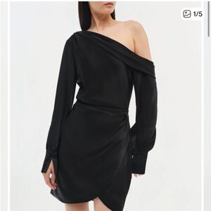 Jonathan Simkhai Black One Shoulder Dress